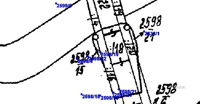 Parcela st. 2598/19 v KÚ Lanžhot, Katastrální mapa