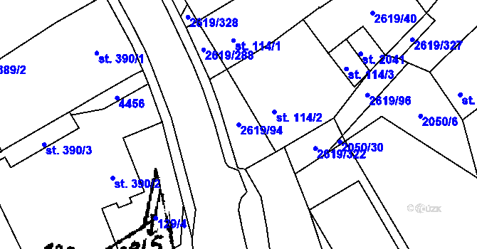 Parcela st. 2619/94 v KÚ Lanžhot, Katastrální mapa