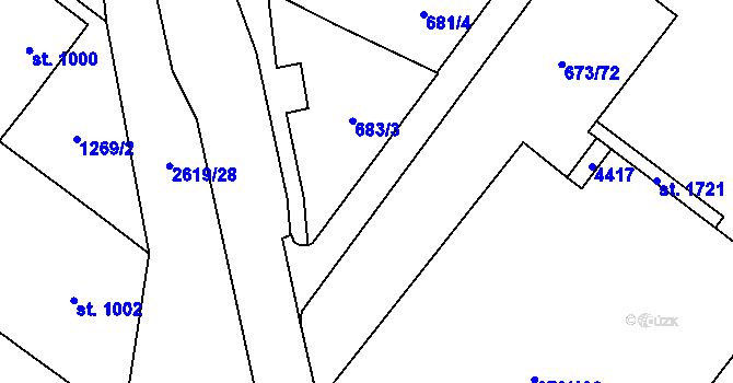 Parcela st. 673/202 v KÚ Lanžhot, Katastrální mapa