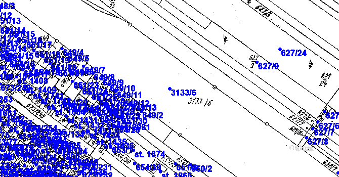 Parcela st. 3133/6 v KÚ Lanžhot, Katastrální mapa