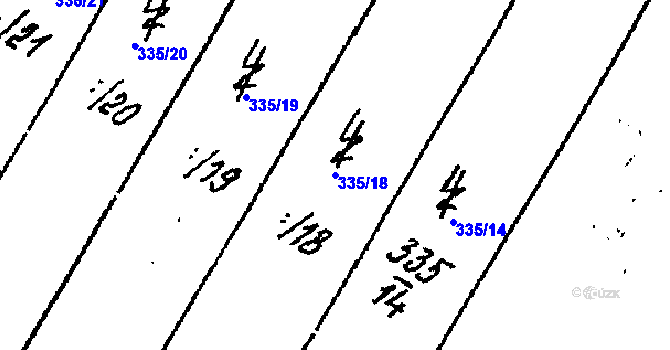 Parcela st. 335/18 v KÚ Lanžhot, Katastrální mapa
