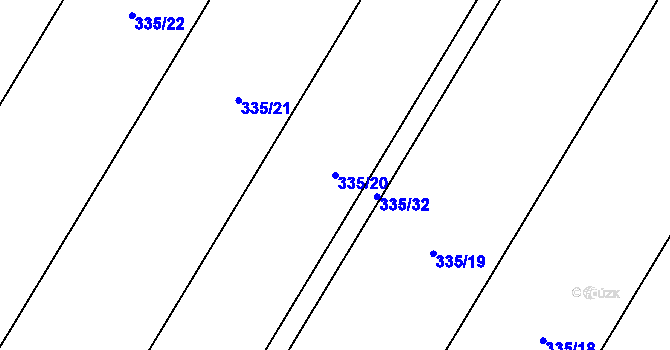 Parcela st. 335/20 v KÚ Lanžhot, Katastrální mapa