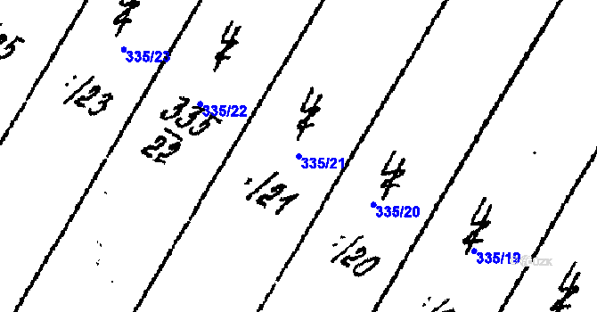 Parcela st. 335/21 v KÚ Lanžhot, Katastrální mapa