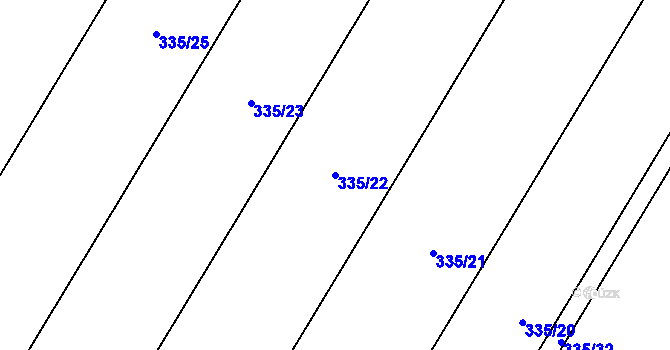Parcela st. 335/22 v KÚ Lanžhot, Katastrální mapa