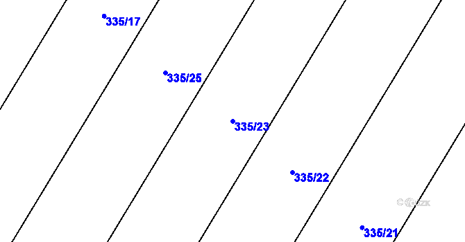 Parcela st. 335/23 v KÚ Lanžhot, Katastrální mapa