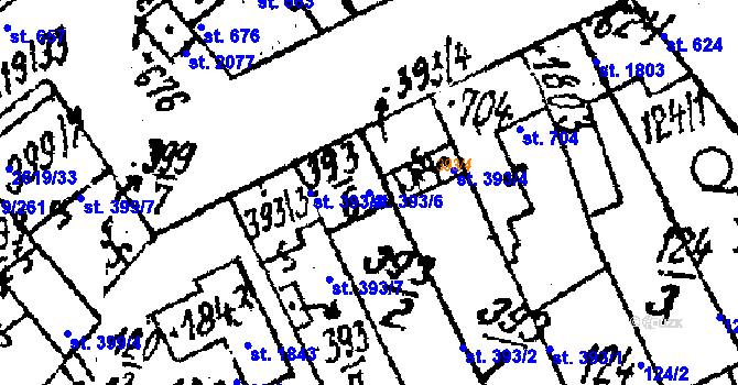 Parcela st. 393/6 v KÚ Lanžhot, Katastrální mapa