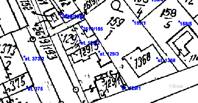 Parcela st. 129/3 v KÚ Lanžhot, Katastrální mapa