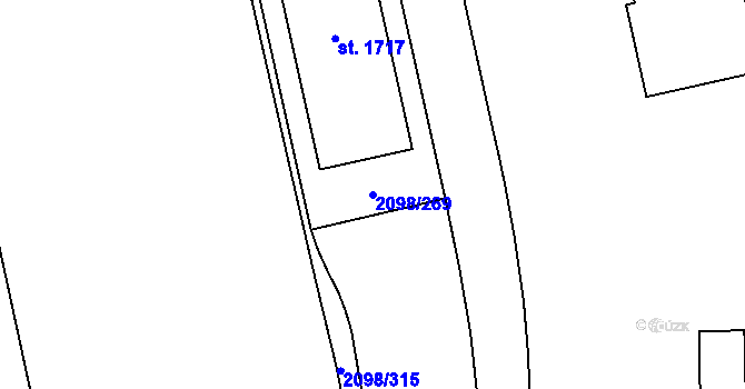 Parcela st. 2098/269 v KÚ Lanžhot, Katastrální mapa