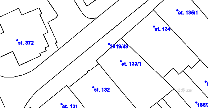 Parcela st. 133/3 v KÚ Lanžhot, Katastrální mapa