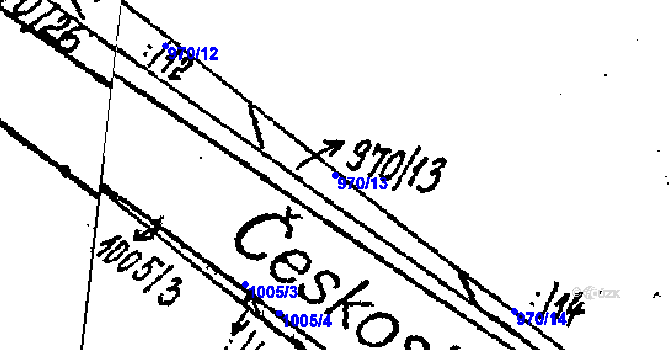 Parcela st. 970/13 v KÚ Lanžhot, Katastrální mapa