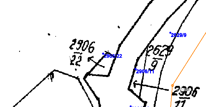 Parcela st. 2906/22 v KÚ Lanžhot, Katastrální mapa