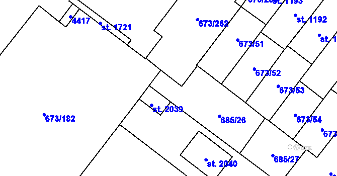 Parcela st. 673/234 v KÚ Lanžhot, Katastrální mapa