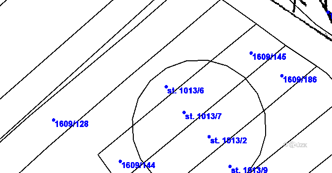 Parcela st. 1013/6 v KÚ Lanžhot, Katastrální mapa