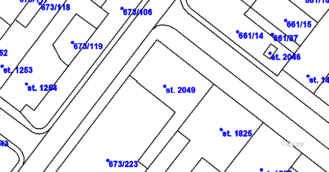 Parcela st. 2049 v KÚ Lanžhot, Katastrální mapa