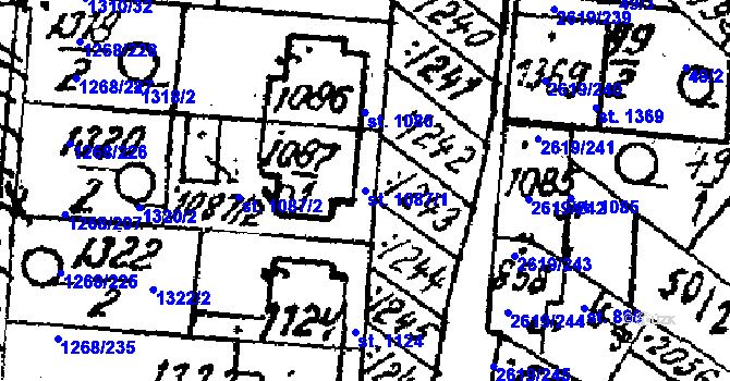 Parcela st. 1087/1 v KÚ Lanžhot, Katastrální mapa