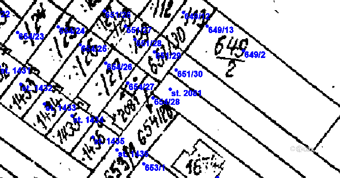 Parcela st. 2081 v KÚ Lanžhot, Katastrální mapa