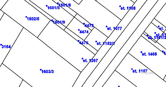 Parcela st. 1152/3 v KÚ Lanžhot, Katastrální mapa