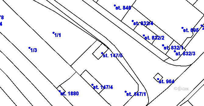 Parcela st. 147/5 v KÚ Lanžhot, Katastrální mapa