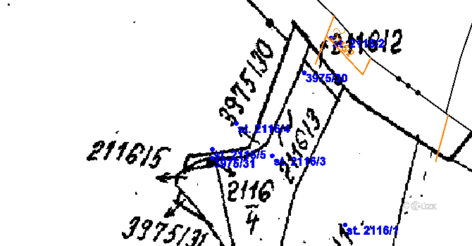 Parcela st. 2116/4 v KÚ Lanžhot, Katastrální mapa