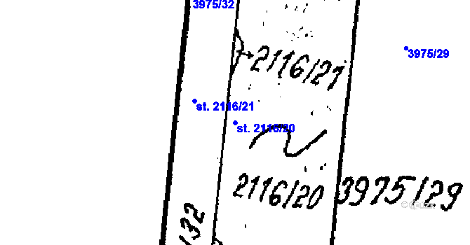 Parcela st. 2116/20 v KÚ Lanžhot, Katastrální mapa