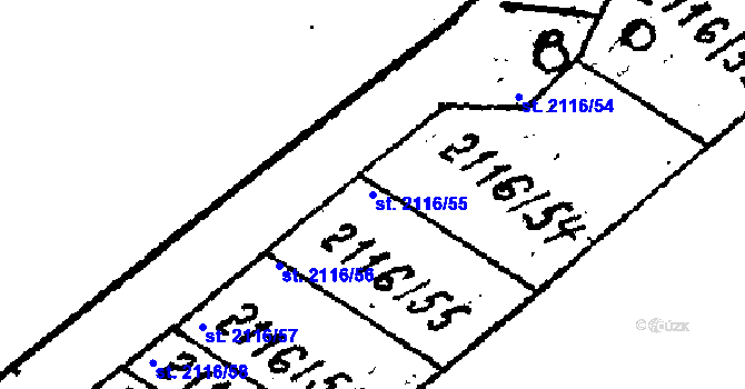 Parcela st. 2116/55 v KÚ Lanžhot, Katastrální mapa