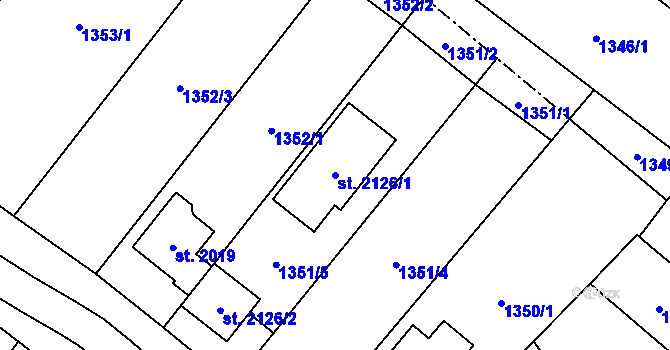 Parcela st. 2126/1 v KÚ Lanžhot, Katastrální mapa