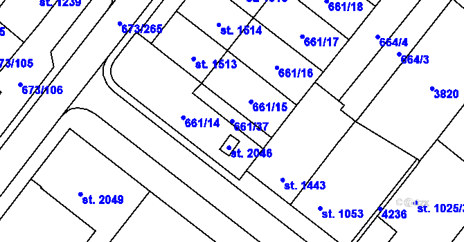 Parcela st. 661/37 v KÚ Lanžhot, Katastrální mapa