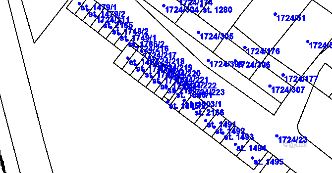 Parcela st. 2181 v KÚ Lanžhot, Katastrální mapa