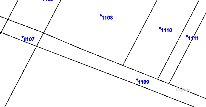 Parcela st. 857/14 v KÚ Lanžov, Katastrální mapa
