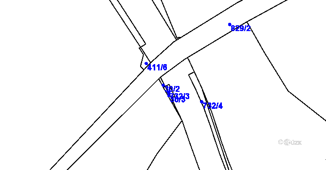 Parcela st. 30/2 v KÚ Lanžov, Katastrální mapa