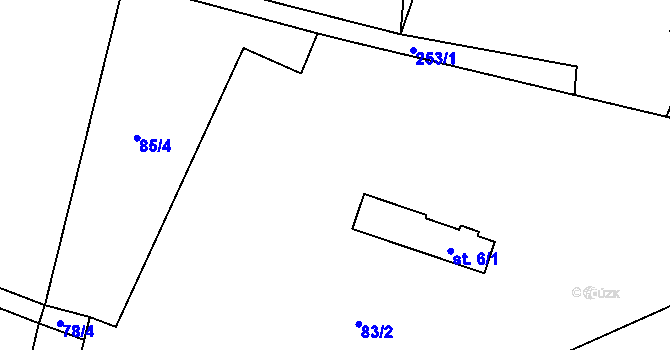 Parcela st. 6/2 v KÚ Sedlec u Lanžova, Katastrální mapa