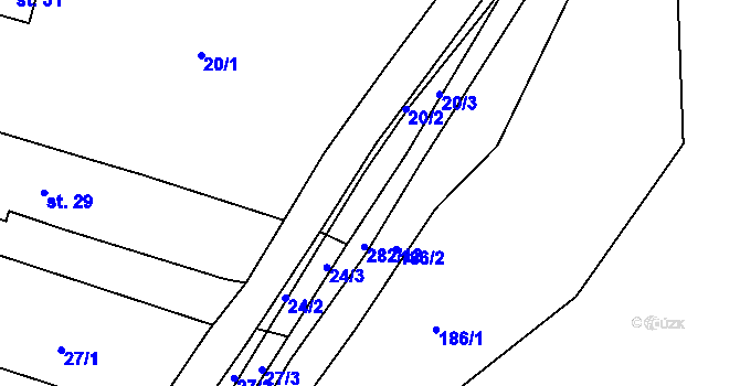 Parcela st. 23/2 v KÚ Sedlec u Lanžova, Katastrální mapa