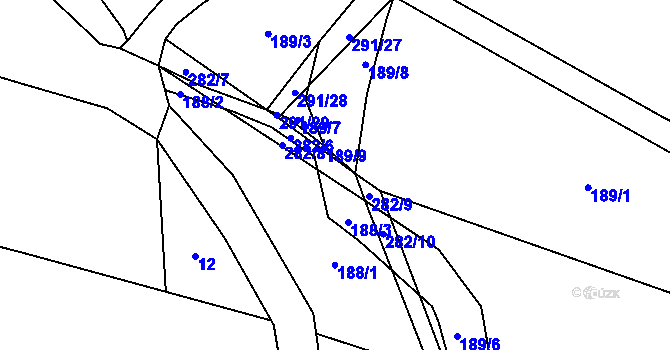 Parcela st. 282/6 v KÚ Sedlec u Lanžova, Katastrální mapa