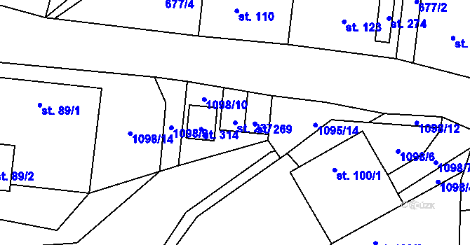 Parcela st. 237 v KÚ Lásenice, Katastrální mapa