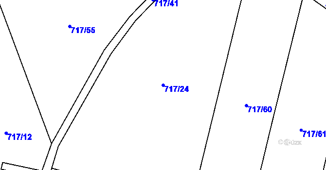 Parcela st. 717/24 v KÚ Lásenice, Katastrální mapa