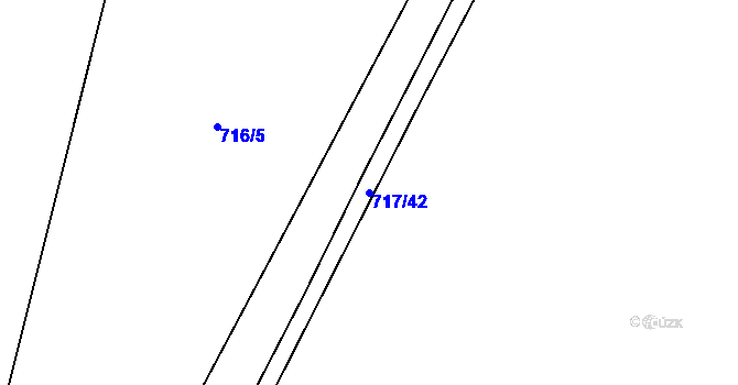Parcela st. 717/42 v KÚ Lásenice, Katastrální mapa