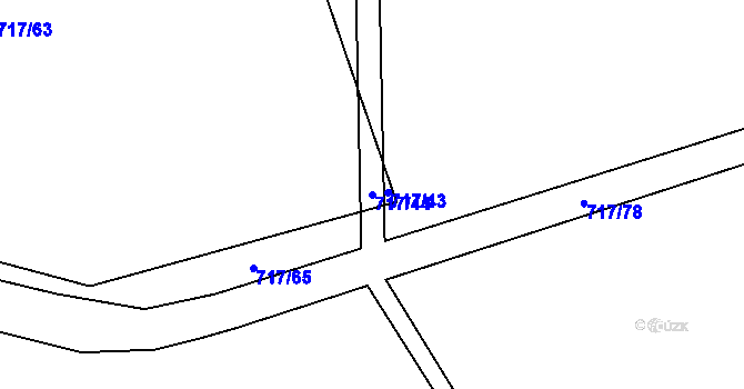 Parcela st. 717/44 v KÚ Lásenice, Katastrální mapa