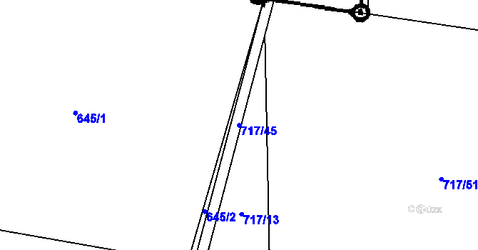 Parcela st. 717/45 v KÚ Lásenice, Katastrální mapa