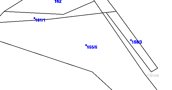 Parcela st. 155/5 v KÚ Lásenice, Katastrální mapa