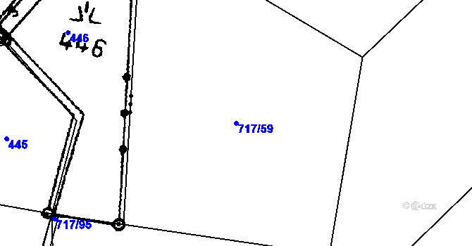 Parcela st. 717/59 v KÚ Lásenice, Katastrální mapa