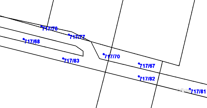 Parcela st. 717/70 v KÚ Lásenice, Katastrální mapa