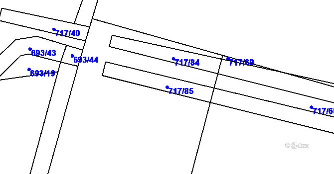 Parcela st. 717/85 v KÚ Lásenice, Katastrální mapa