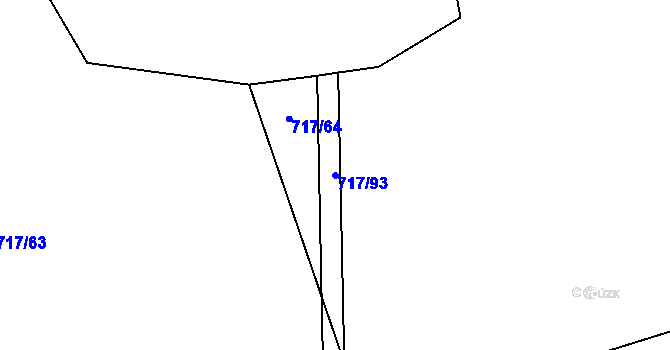Parcela st. 717/93 v KÚ Lásenice, Katastrální mapa