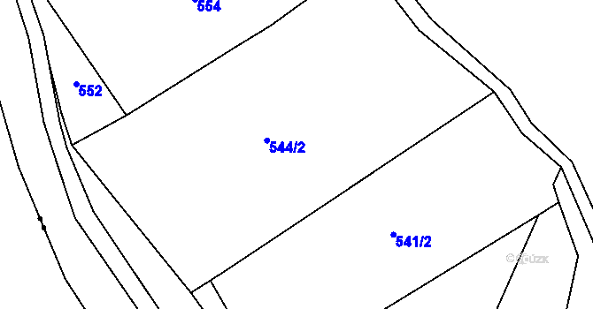 Parcela st. 544 v KÚ Krakovec na Moravě, Katastrální mapa