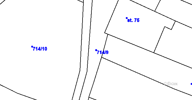 Parcela st. 714/9 v KÚ Krakovec na Moravě, Katastrální mapa