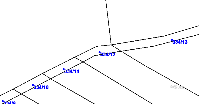 Parcela st. 334/12 v KÚ Krakovec na Moravě, Katastrální mapa