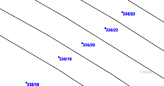 Parcela st. 335/20 v KÚ Krakovec na Moravě, Katastrální mapa