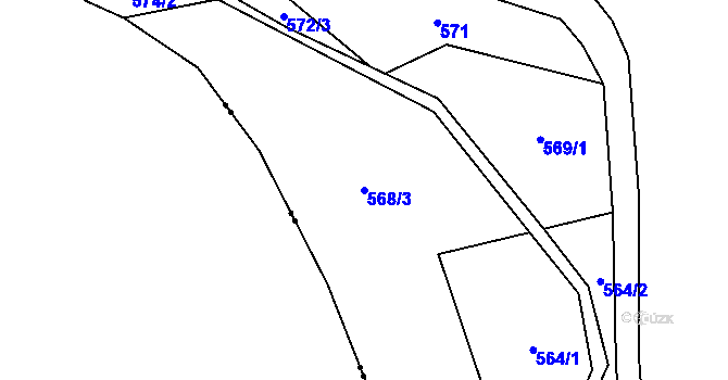 Parcela st. 568/3 v KÚ Krakovec na Moravě, Katastrální mapa
