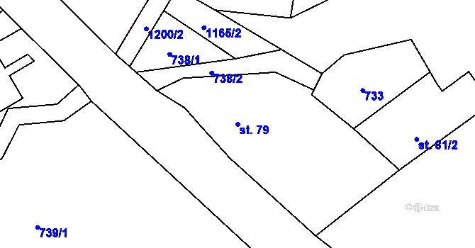 Parcela st. 79 v KÚ Laškov, Katastrální mapa