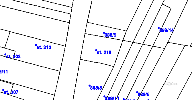 Parcela st. 219 v KÚ Laškov, Katastrální mapa